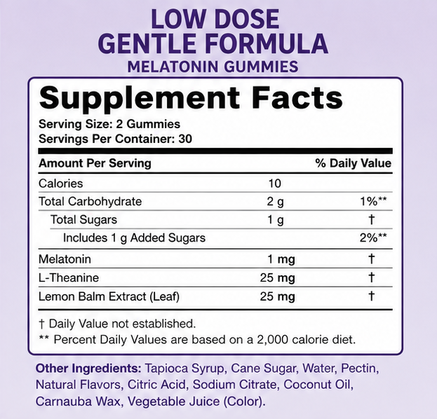 Low Dose Gentle Formula Melatonin Gummies - Image 2
