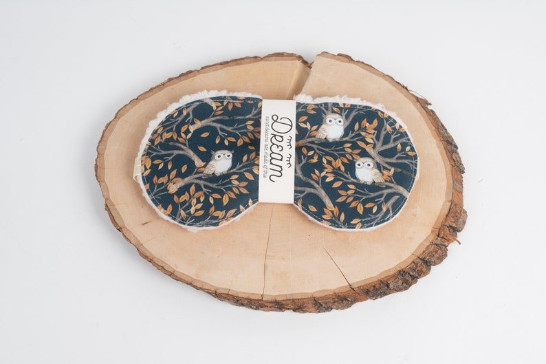 Cotton Owl Print Soft Sherpa Backed Sleep Mask - Image 4